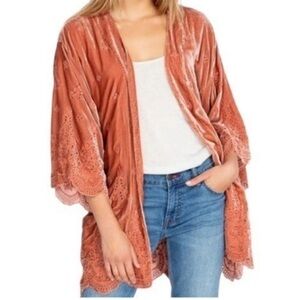 Rare Johnny Was Axel Velvet Kimono Cardigan L